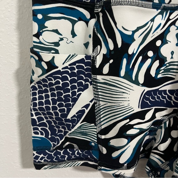 NWOT Free People Never Better Printed Run Shorts in Blue Koi Fish - XS - Picture 6 of 11